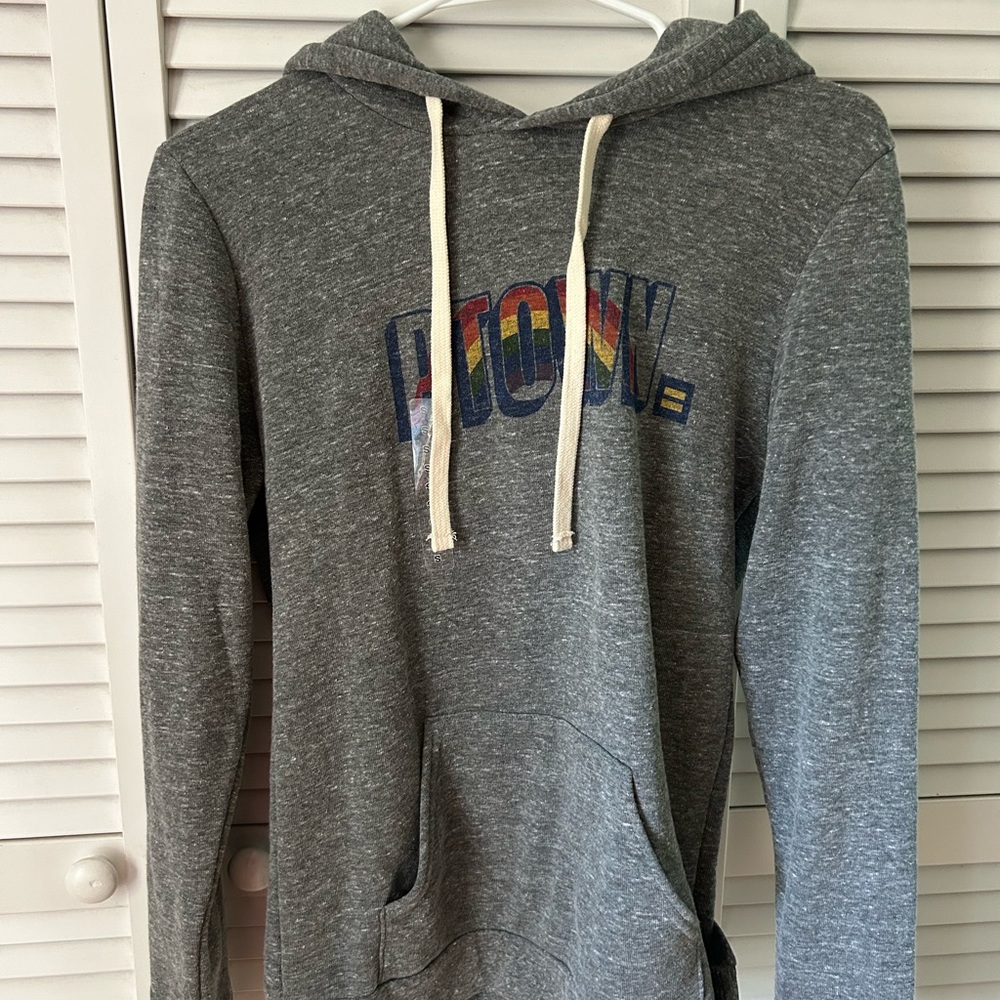 Grey Hoodie with Colorful Print